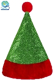 CAPPELLO NATALE LUSSO PAILLETTES VERDE